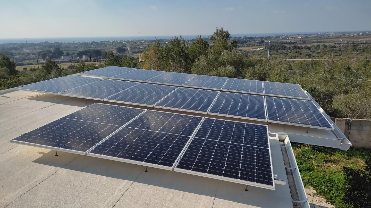 Campo solare su piano