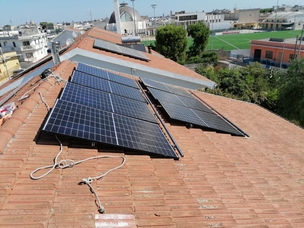 Campo solare su piano