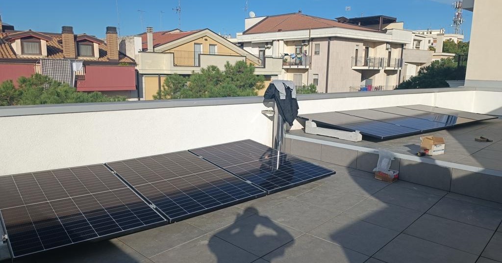 Campo solare su piano