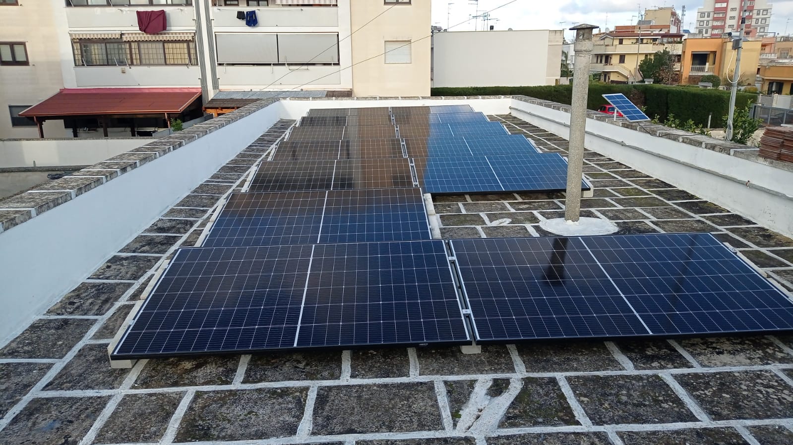 Campo solare su piano