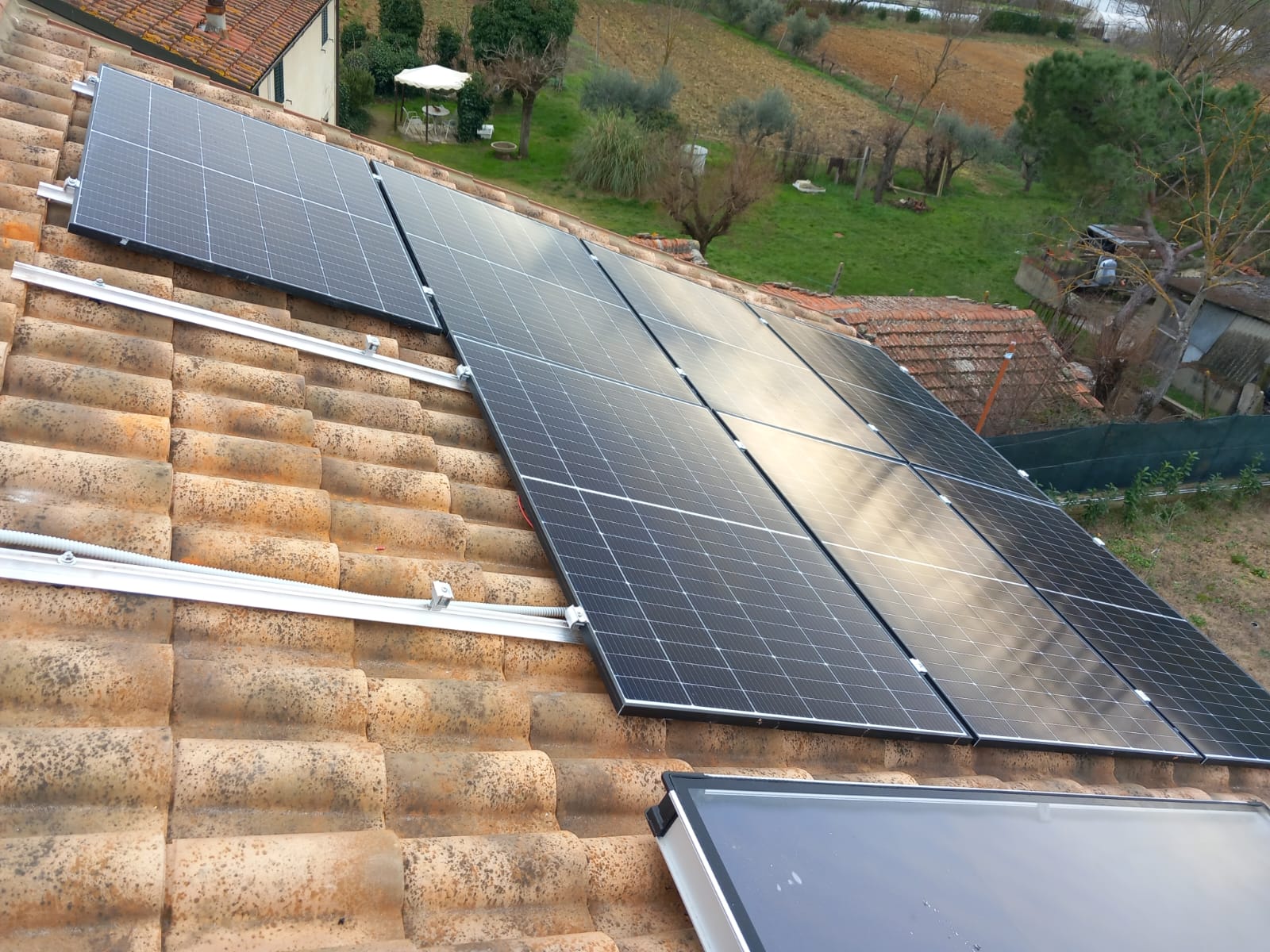 Campo solare su piano